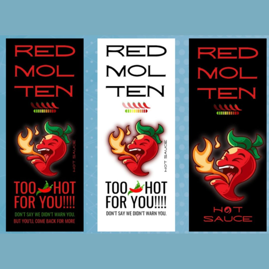 Red Molten Hot Sauce Identity Logo